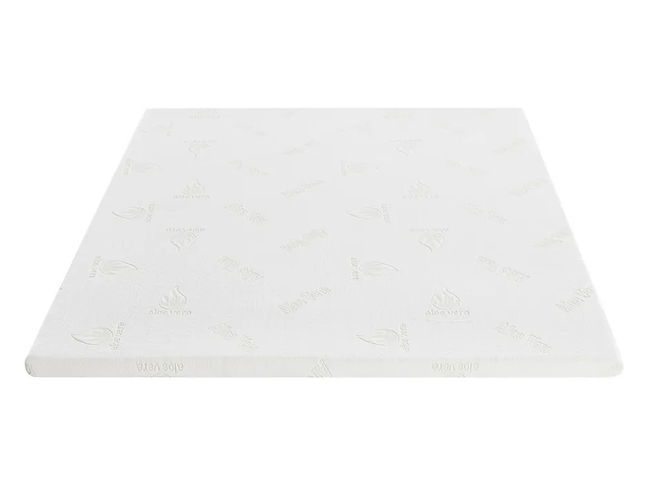 Vente-unique Surmatelas 160 x 200 cm luxe mémoire de forme coutil aloe vera ép.5cm - LACETO de NATUREA