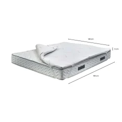 Talamo Italia Surmatelas carré et demi Dlovri, Surmatelas pour améliorer la posture, Surmatelas à mémoire de forme, 120x200xh5 cm Outlet