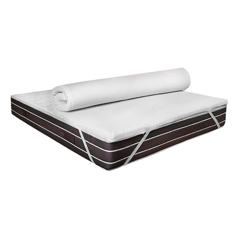 Talamo Italia Surmatelas carré et demi Dlosacc, Surmatelas pour améliorer la posture, Surmatelas en mousse à mémoire de forme, 120x200xh5 cm