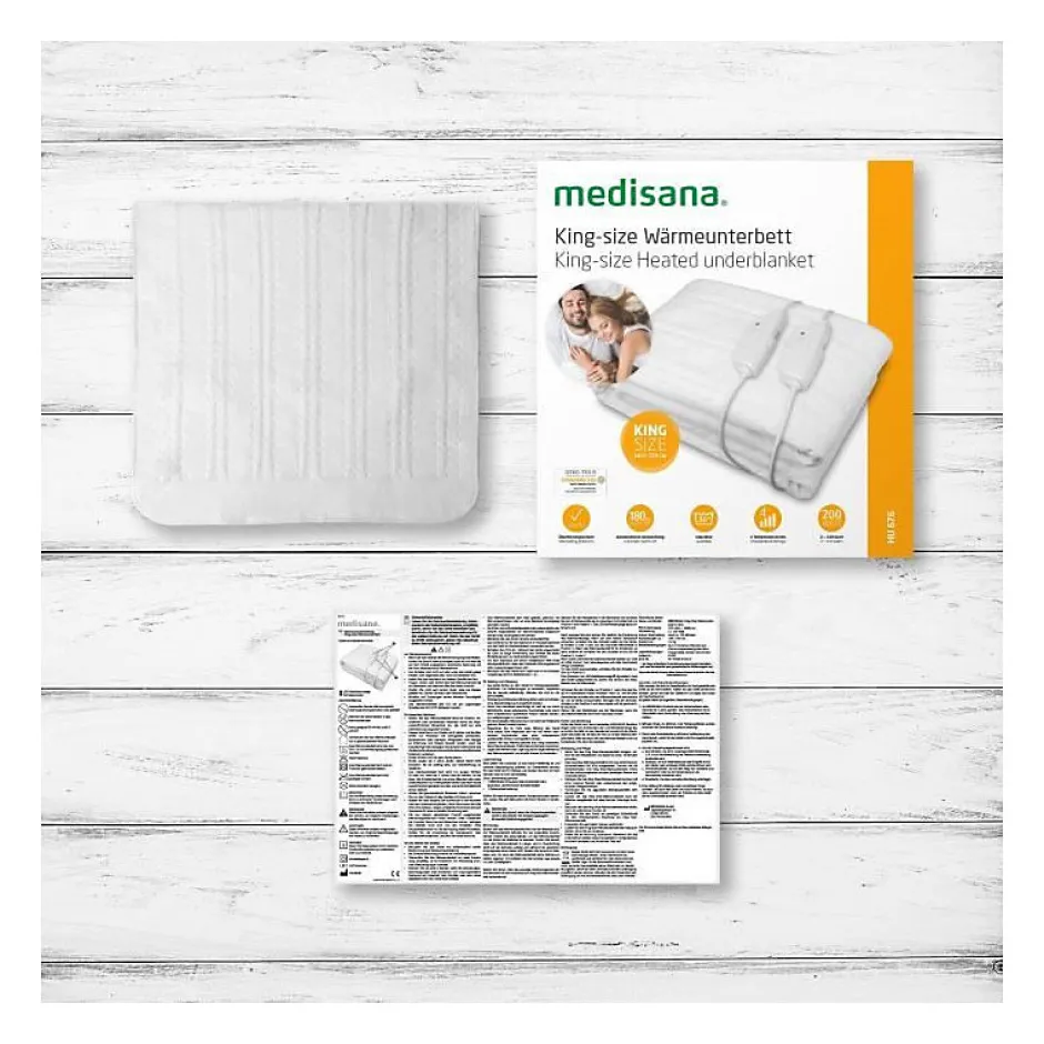 Medisana Surmatelas chauffant King Size - HU 676 XXL - 2 éléments de commande, 150 x 160 cm, 4 réglages de températures, lav Clearance