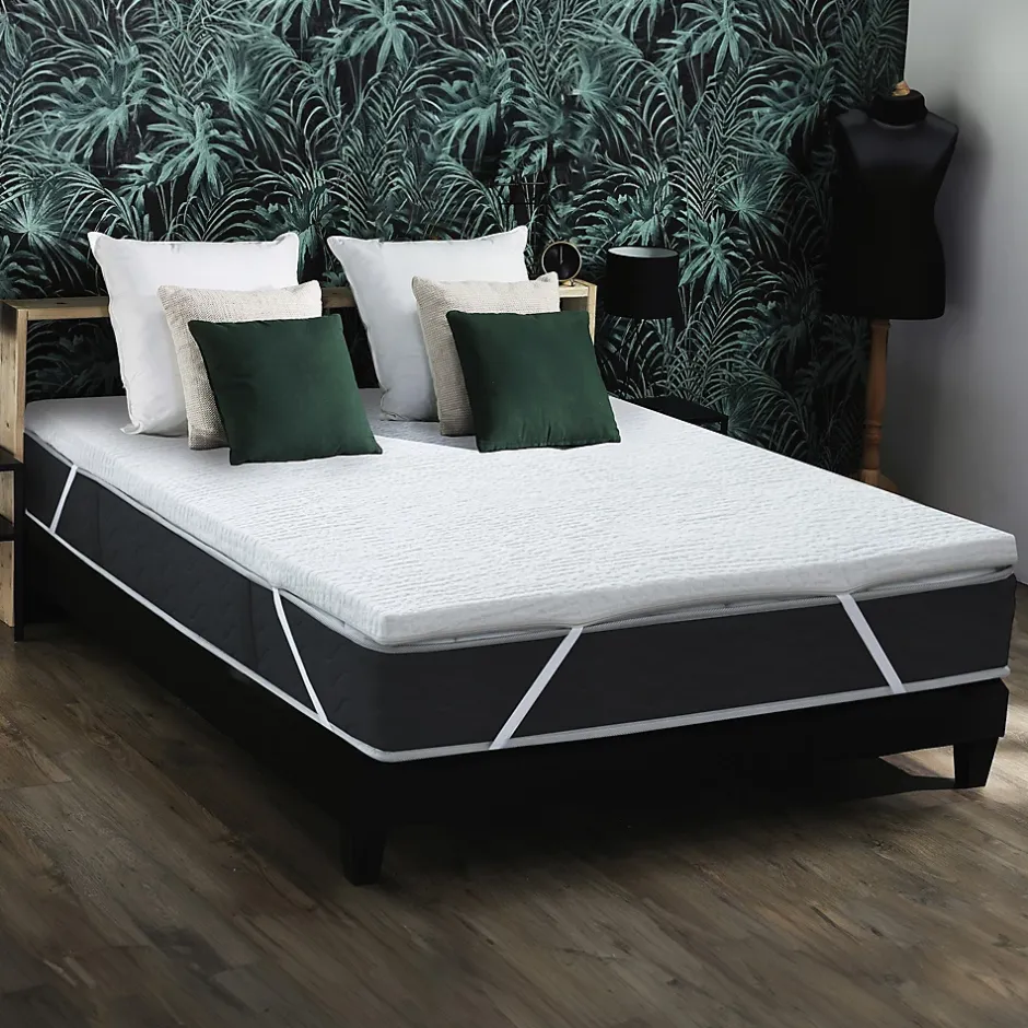 Idliterie Surmatelas déhoussable mousse haute résilience 35kg/m3 7 zones 160x200 Outlet