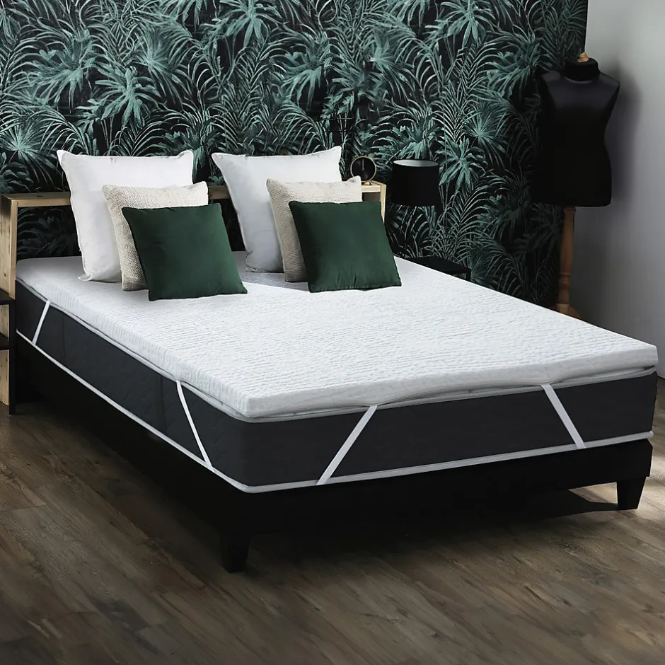 Idliterie Surmatelas déhoussable mousse à mémoire forme 50kg/m3 140x190