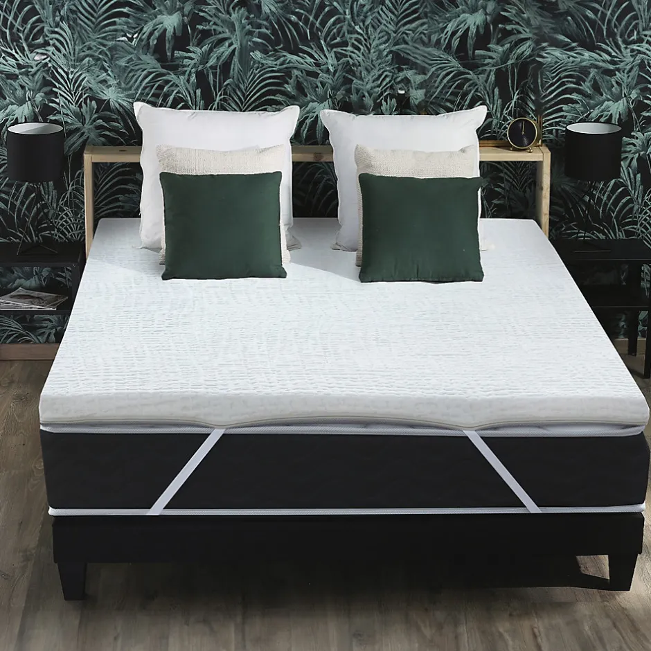 Idliterie Surmatelas déhoussable mousse à mémoire forme 50kg/m3 140x190
