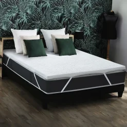 Idliterie Surmatelas déhoussable mousse à mémoire forme 50kg/m3 160x200 Hot