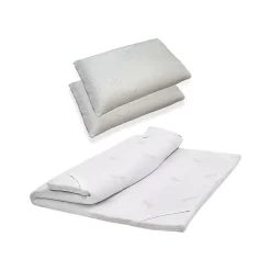 Talamo Italia Surmatelas double Sagittaire, Ensemble matelas avec oreillers, surmatelas en mousse à mémoire de forme, 140x200xh5 cm Clearance
