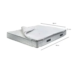 Talamo Italia Surmatelas double Sagittaire, Ensemble matelas avec oreillers, surmatelas en mousse à mémoire de forme, 160x190xh5 cm Sale
