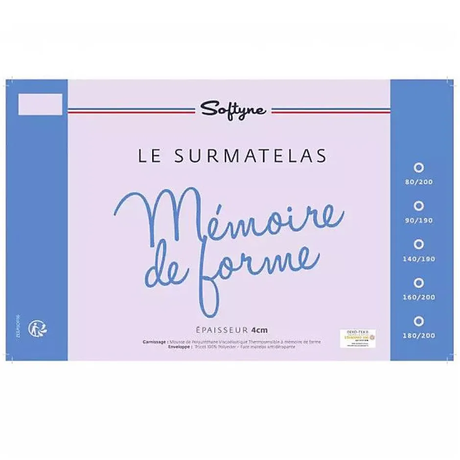 Lestra Surmatelas Softyne à mémoire de forme 80 x 200 cm Clearance