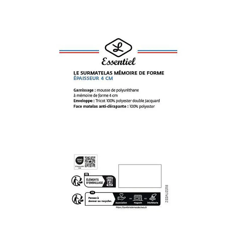 Lestra Surmatelas Softyne à mémoire de forme 80 x 200 cm Clearance