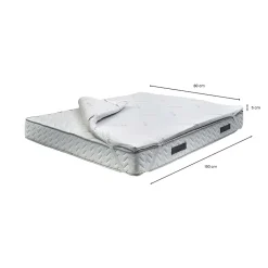 Talamo Italia Surmatelas simple Dmammin, Surmatelas pour améliorer la posture, Surmatelas en mousse à mémoire de forme, 80x190xh5 cm
