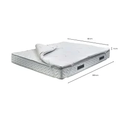 Talamo Italia Surmatelas simple Dmammin, Surmatelas pour améliorer la posture, Surmatelas en mousse à mémoire de forme, 90x200xh5 cm Outlet