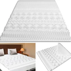 IDMarket Surmatelas 140x190 CM ELIAS mousse mémoire de forme 10 zones