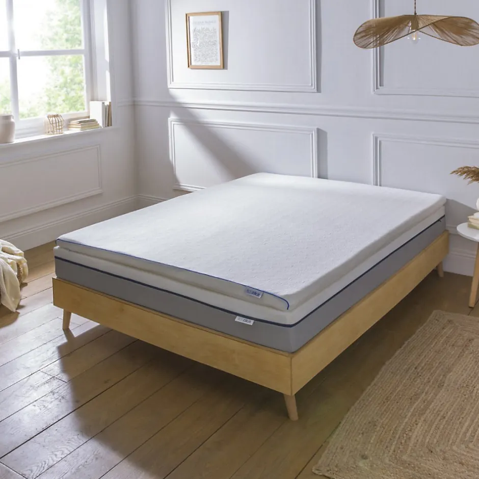 Bleu Calin Surmatelas 160x200cm Mémoire de forme L'ACCUEILLANT
