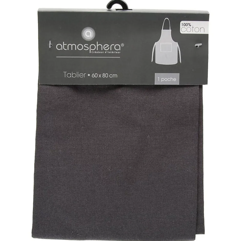 Atmosphera Créateur D'Intérieur Tablier - coton - gris foncé - 60x80 cm - Atmosphera New