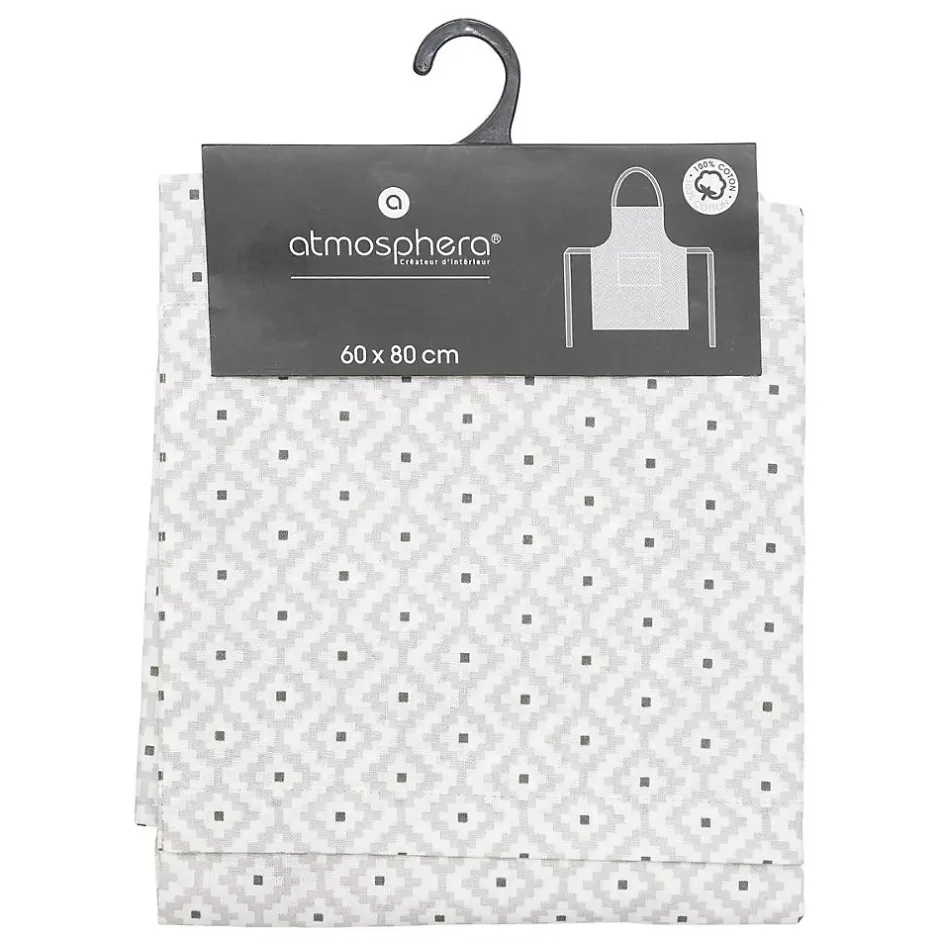 Atmosphera Créateur D'Intérieur Tablier imprimé Etnik - gris - coton 60x80 cm - Atmosphera Online