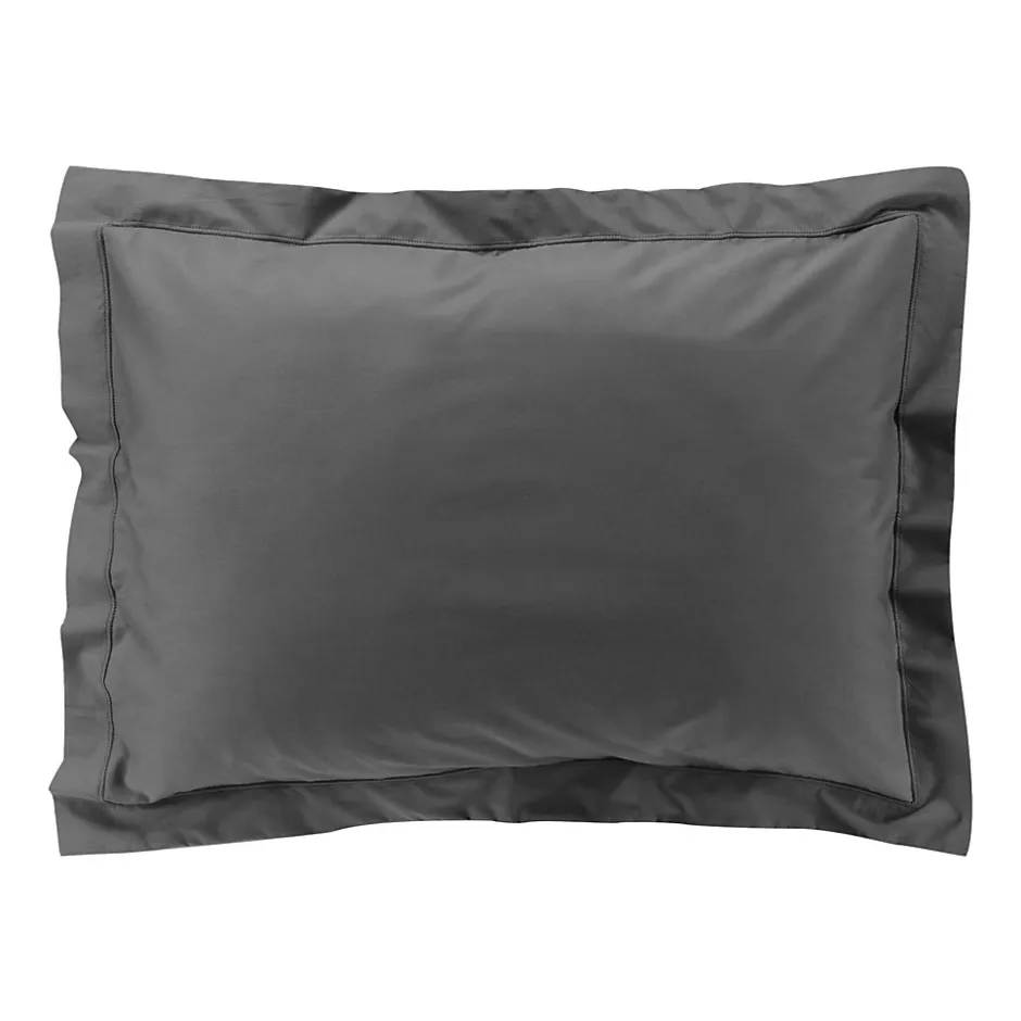 Eden Taie d oreiller 50 x 70 cm Percale de coton gris acier