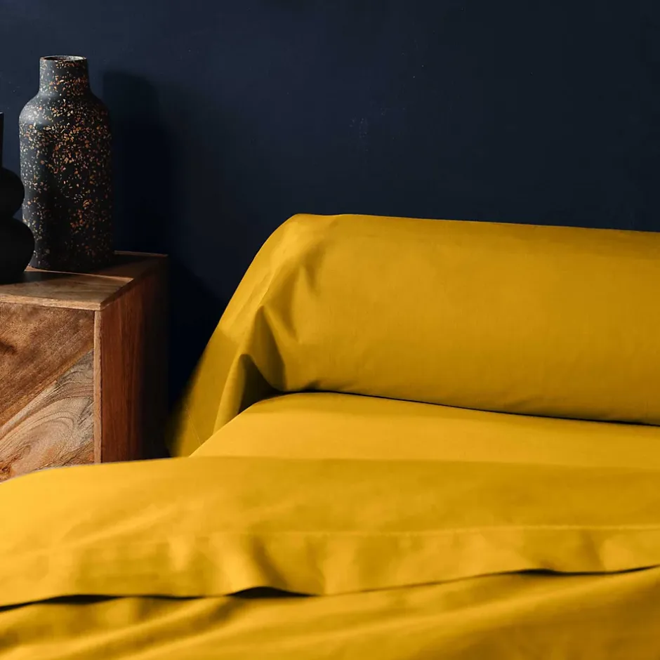 Eden Taie de traversin 85 x 185 cm Couleur emotion jaune curry Clearance