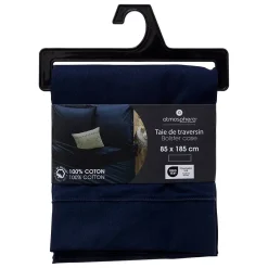 Atmosphera Créateur D'Intérieur Taie de traversin Carina 85x185cm bleu encre - Atmosphera