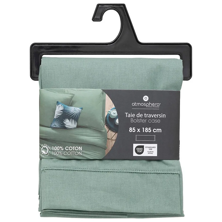 Atmosphera Créateur D'Intérieur Taie de traversin Carina 85x185cm vert céladon - Atmosphera Hot
