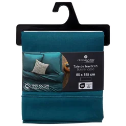 Atmosphera Créateur D'Intérieur Taie de traversin Carina 85x185cm bleu canard - Atmosphera Sale