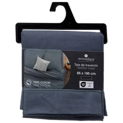 Atmosphera Créateur D'Intérieur Taie de traversin Carina 85x185cm bleu orage - Atmosphera