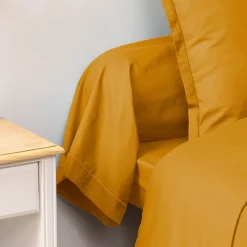Atmosphera Créateur D'Intérieur Taie de traversin Carina 85x185cm ocre - Atmosphera