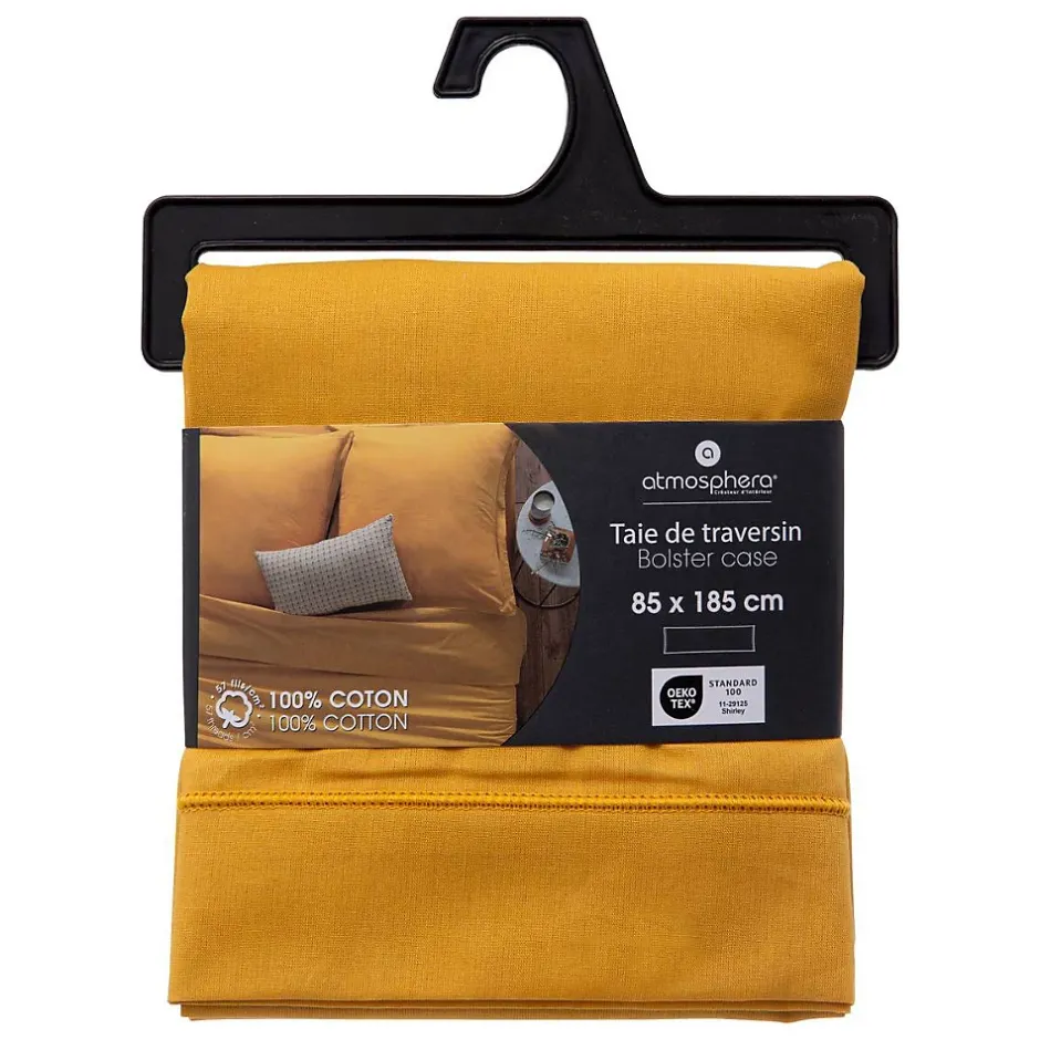Atmosphera Créateur D'Intérieur Taie de traversin Carina 85x185cm ocre - Atmosphera