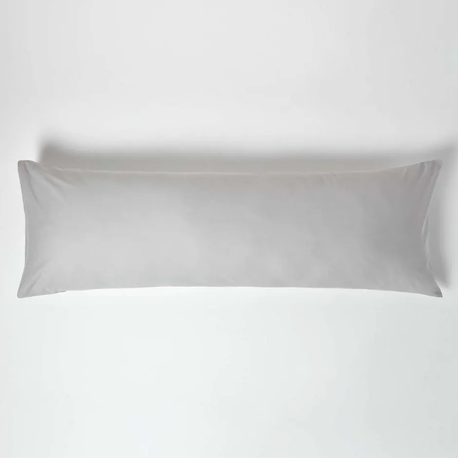 Homescapes Taie de traversin gris acier 100% coton égyptien 200 fils, 50x140 cm -