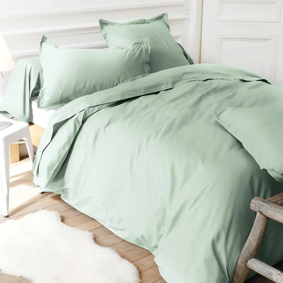 Linnea Taie de traversin uni 185X43 cm coton ALTO vert fleur d'amandier