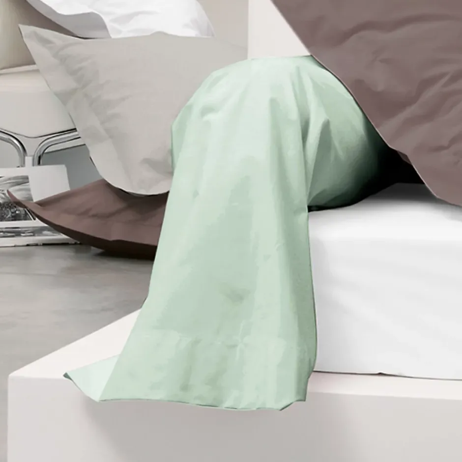 Linnea Taie de traversin uni 230X43 cm coton ALTO vert fleur d'amandier Best
