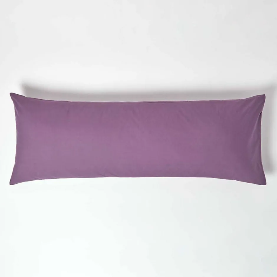 Homescapes Taie de traversin violet 100% coton égyptien 200 fils, 50x140 cm -