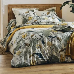 Linnea Taie de traversin 140x43 cm coton TOCO vert Outlet
