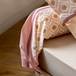 Linnea Taie de traversin 240x43 cm coton INOUK rose/beige Clearance
