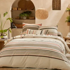 Linnea Taie de traversin 140x43 cm coton HUGO beige/corail