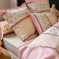 Linnea Taie de traversin 200x43 cm coton INOUK rose/beige