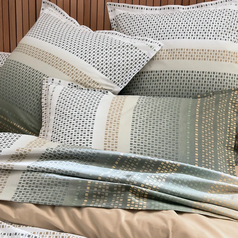 Linnea Taie de traversin 200x43 cm coton NIAGARA vert Kaki