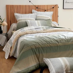 Linnea Taie de traversin 240x43 cm coton NIAGARA vert Kaki Best