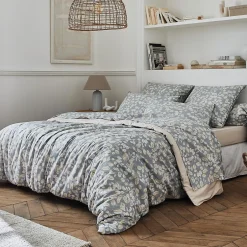 Linnea Taie de traversin 140x43 cm en percale coton LISON gris