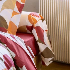Linnea Taie de traversin 140x43 cm en 100% percale MODULO blanc acajou New