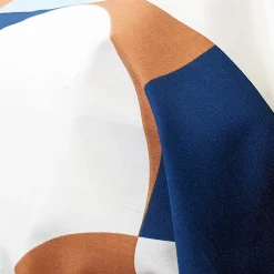 Linnea Taie de traversin 140x43 cm percale de coton MODULO bleu cobalt