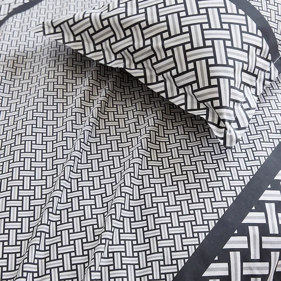 Linnea Taie de traversin 240x43 cm percale coton RIVIERA noir Réglisse Hot