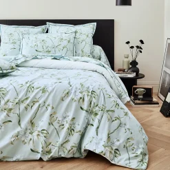 Linnea Taie de traversin 200x43 cm percale coton ELÉNA vert Nil