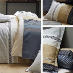 Linnea Taie de traversin 140x43 cm percale coton MARLOW acier