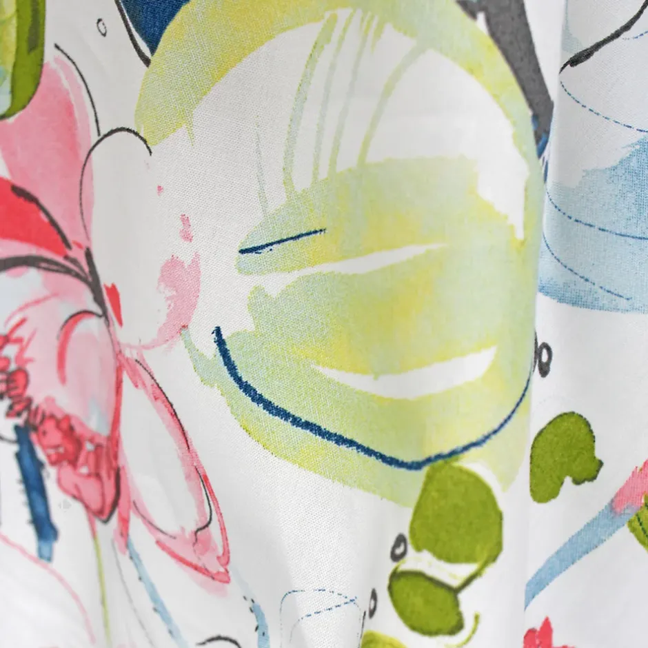 Linnea Taie de traversin 140x43 cm percale coton NENUPHAR aqua Outlet