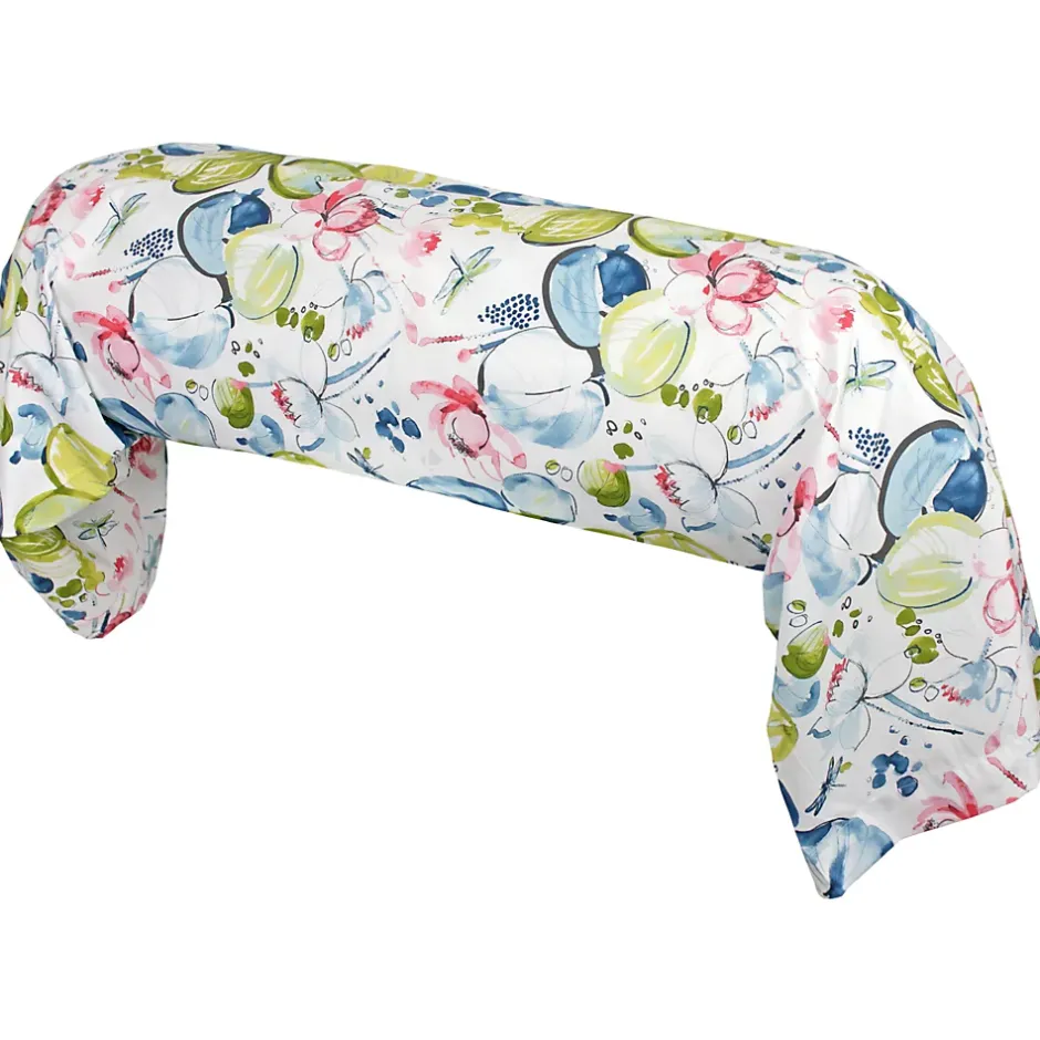 Linnea Taie de traversin 140x43 cm percale coton NENUPHAR aqua Outlet