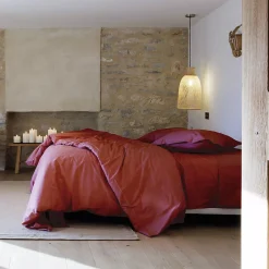 Linnea Taie de traversin 43x190 cm percale de coton MANOIR rose Pêche