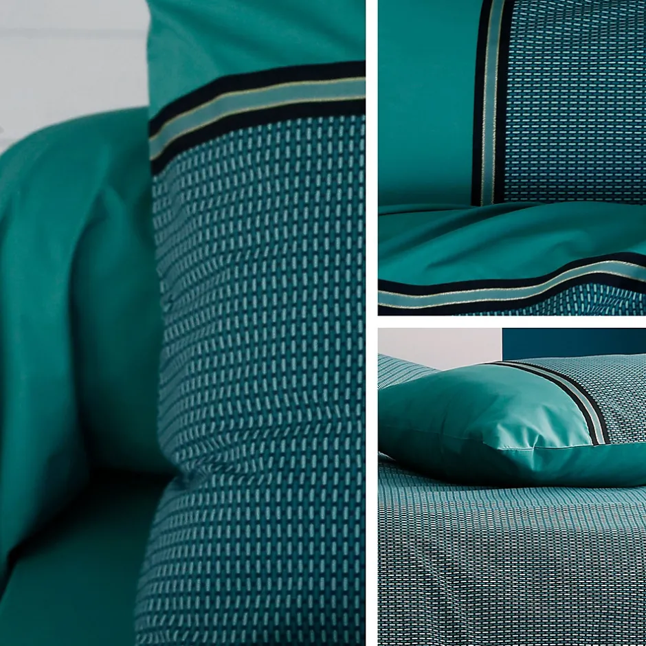 Linnea Taie de traversin 240x43 cm percale de coton GUSTAV vert Emeraude