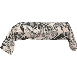 Linnea Taie de traversin 140x43 cm percale de coton ALBA beige/noir