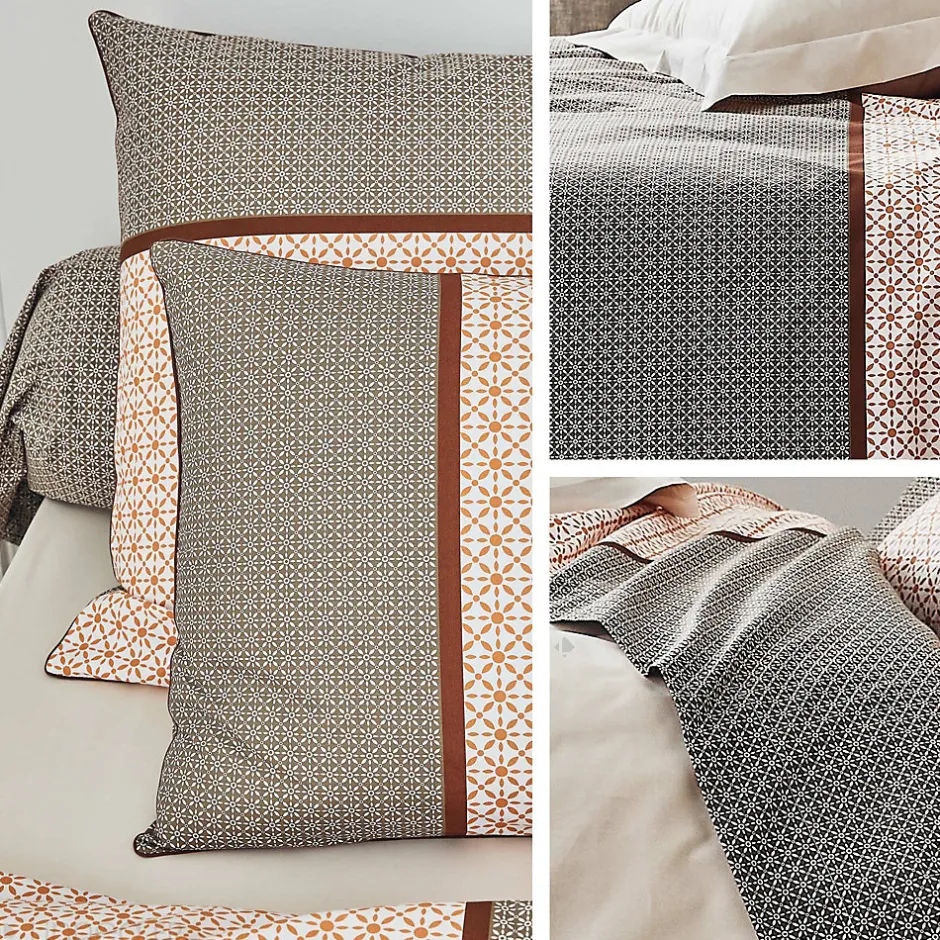 Linnea Taie de traversin 240x43 cm percale coton longues fibres GABIN marron