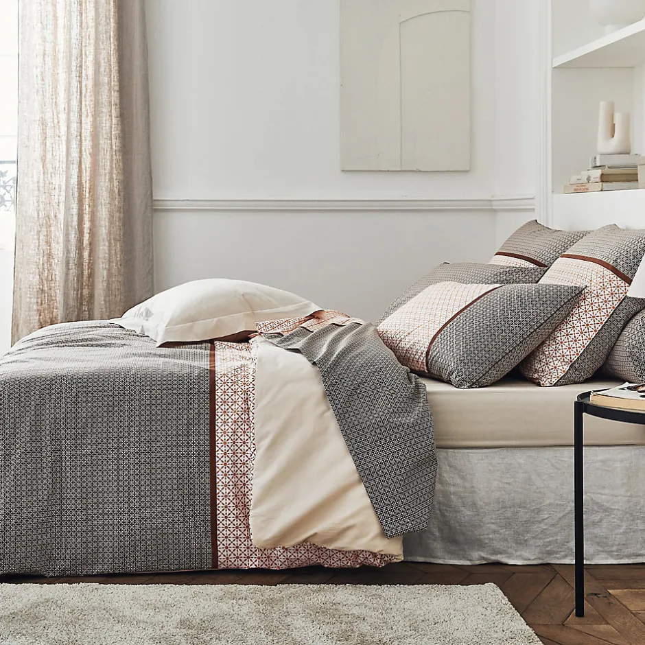 Linnea Taie de traversin 200x43 cm percale coton longues fibres GABIN marron