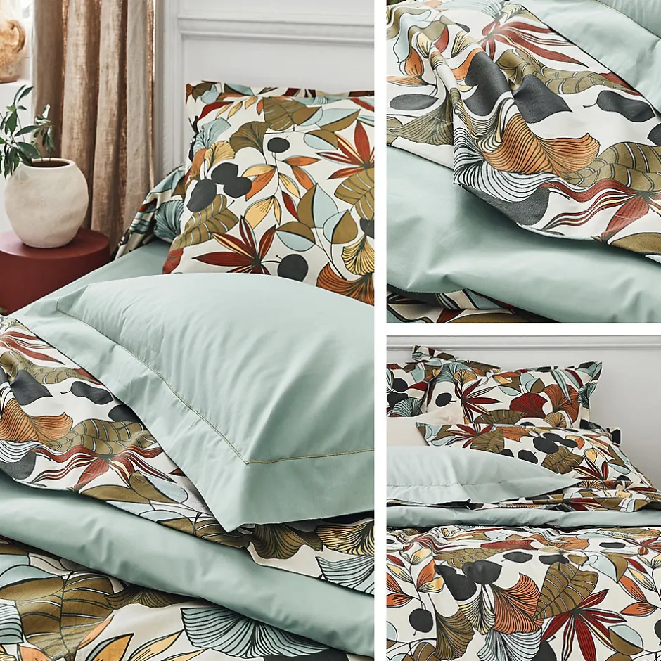 Linnea Taie de traversin 43X200 cm percale coton CASCADE vert Sauge